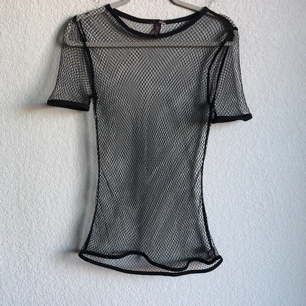 Victoria’s Secret Sheer Fishnet Mesh Slip Dress Lingerie M/L Black